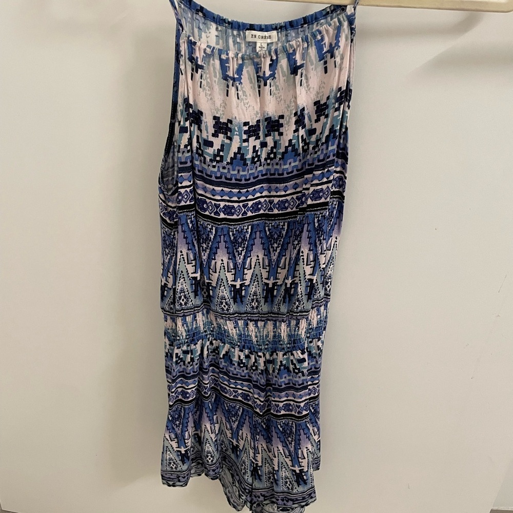 Cute Blue Print Romper